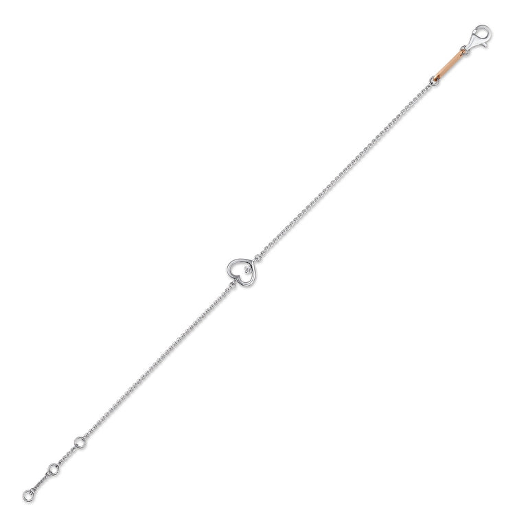 0,02 Karat Kalp Pırlanta Bileklik