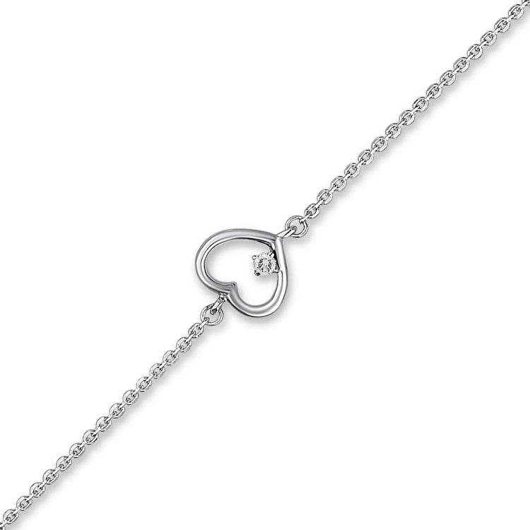 0,02 Karat Kalp Pırlanta Bileklik