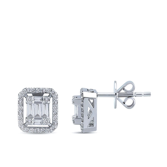 0,46 Karat Baget Pırlanta Küpe