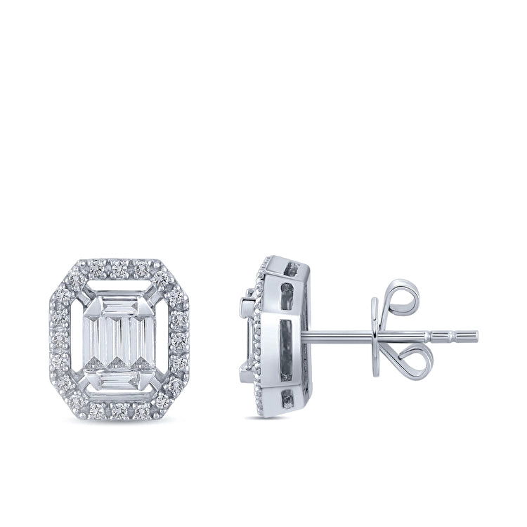 0,35 Karat Baget Pırlanta Küpe