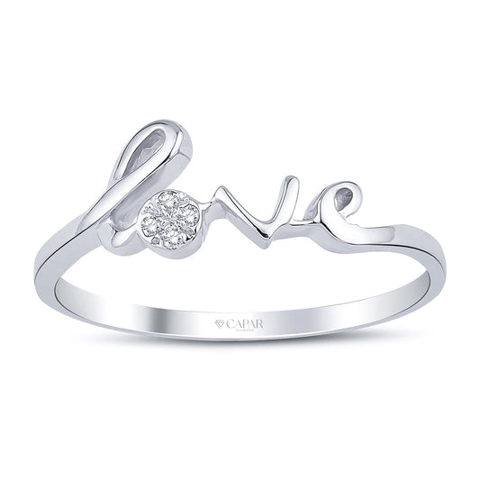 0.02 Karat Pırlanta Love Yüzük