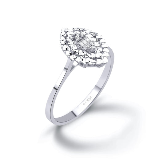 0.07 Karat Markiz Model Pırlanta Baget Yüzük