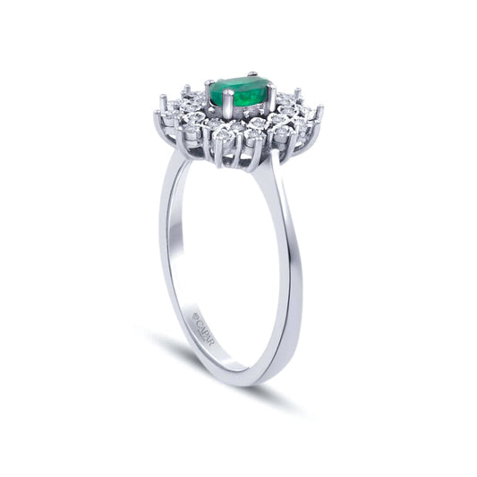 0.36 Karat Pırlanta Zümrüt Yüzük