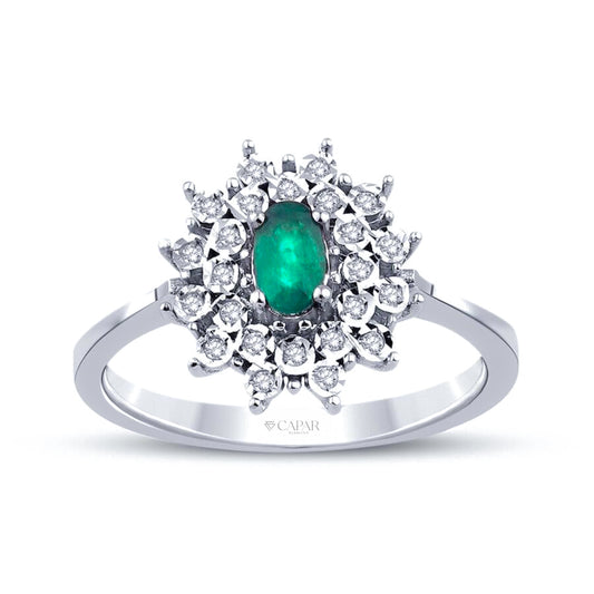 0.36 Karat Pırlanta Zümrüt Yüzük