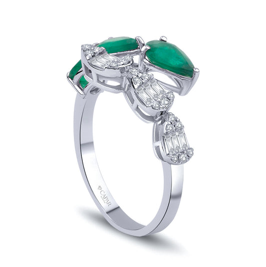 1.27 Karat Pırlanta Zümrüt Yüzük