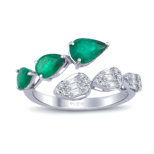 1.27 Karat Pırlanta Zümrüt Yüzük