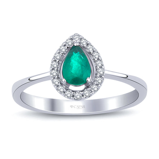 0.47 Karat Pırlanta Zümrüt Yüzük