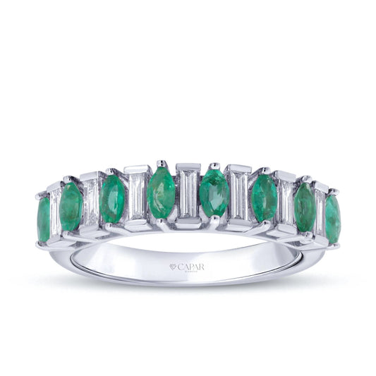 0.86 Karat Pırlanta Zümrüt Yüzük