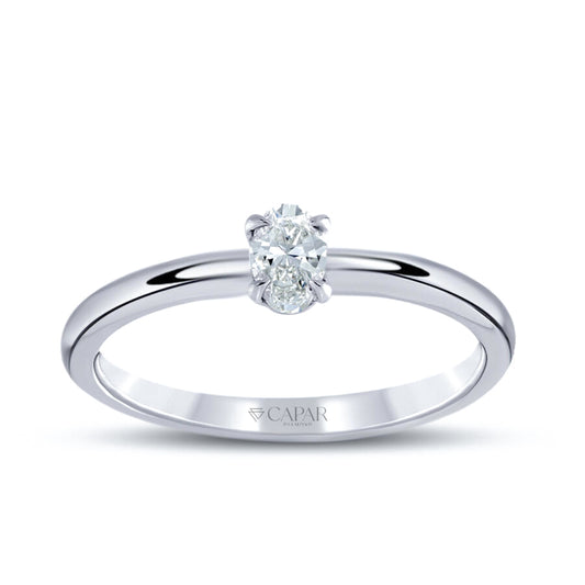 0.20 Karat Pırlanta Oval Tektaş Yüzük