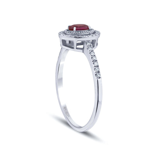 0.41 Karat Pırlanta Yakut Yüzük