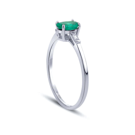 0.41 Karat Pırlanta Zümrüt Yüzük