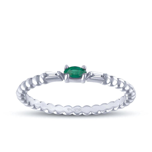 0.13 Karat Pırlanta Zümrüt Yüzük