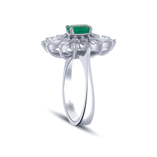 1.25 Karat Pırlanta Zümrüt Yüzük