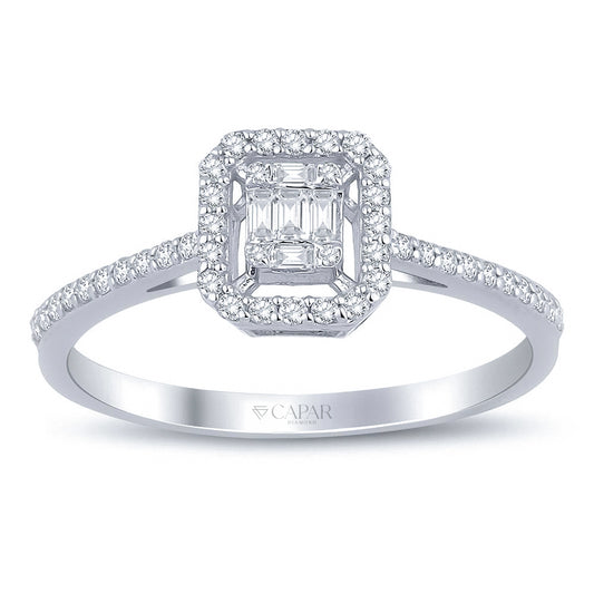 0.20 Karat Pırlanta Baget Yüzük