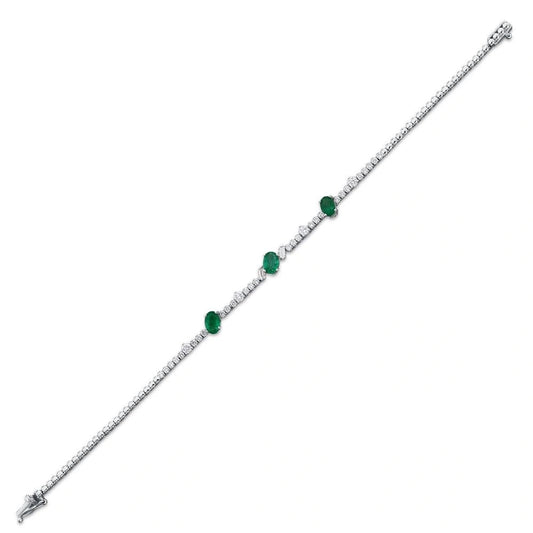 0.90 Karat Pırlanta Zümrüt Taşlı Bileklik